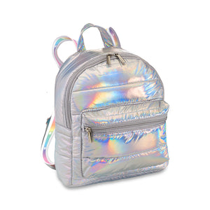 Backpack - Mini - Iridescent Puffer White Gradient Star Straps Belle Design Creations